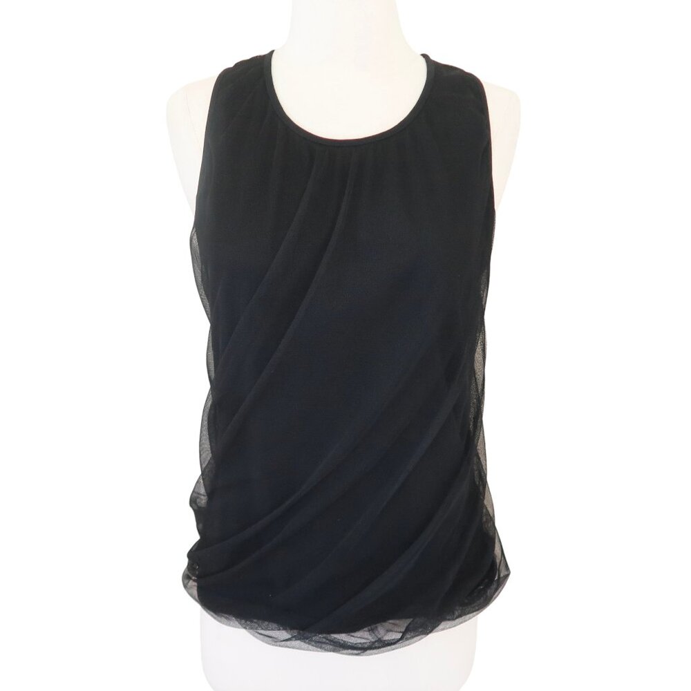 LILITH Twisted mesh layered tank top sz L
